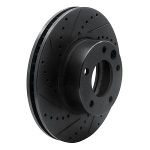 Mercedes-Benz G550 Brake Rotor (1) - Front Left - R1 Concepts - Drilled & Slotted - Black - `08-`18